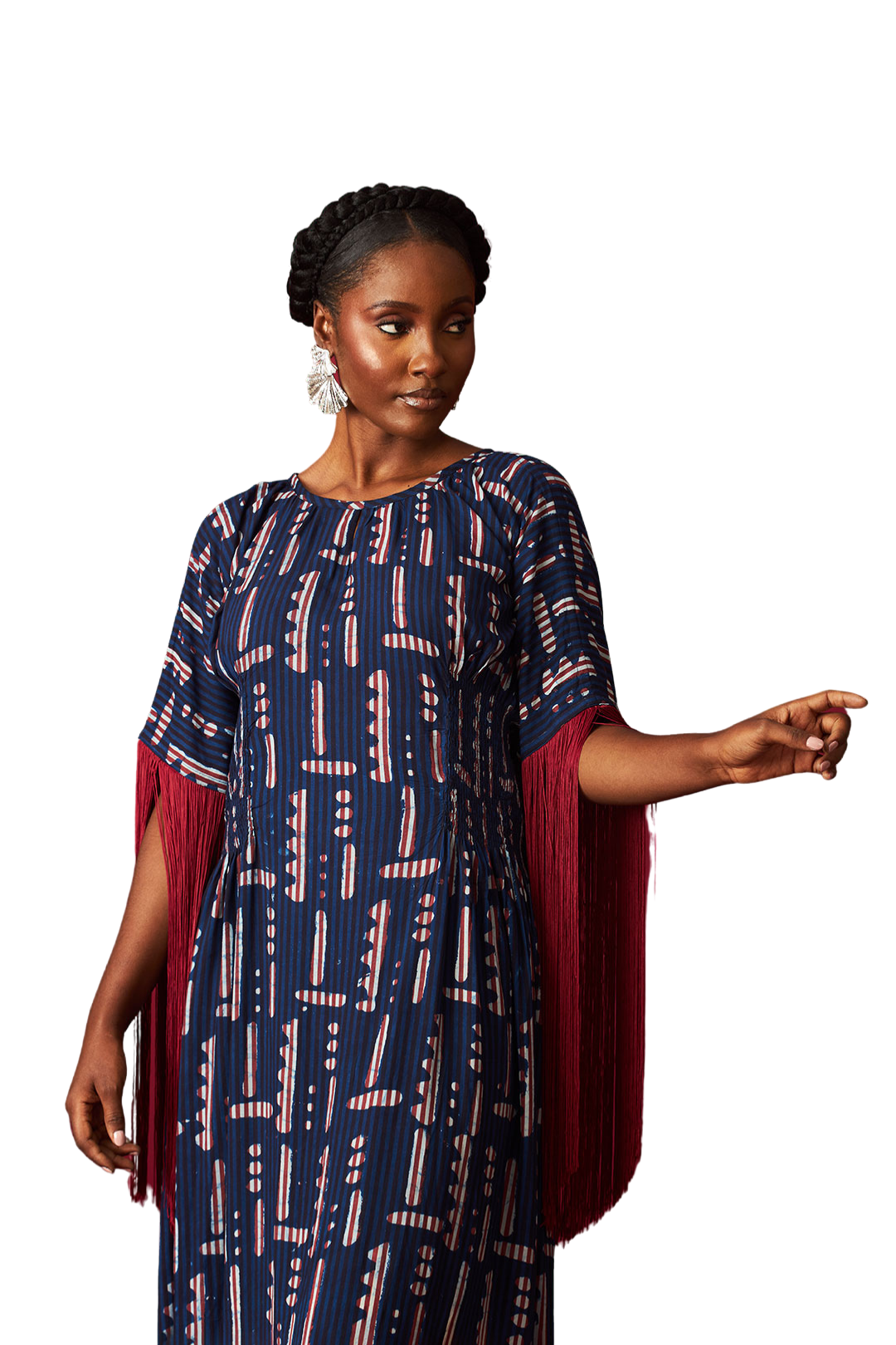 Kwelaku Candy smocked boubou with fringe